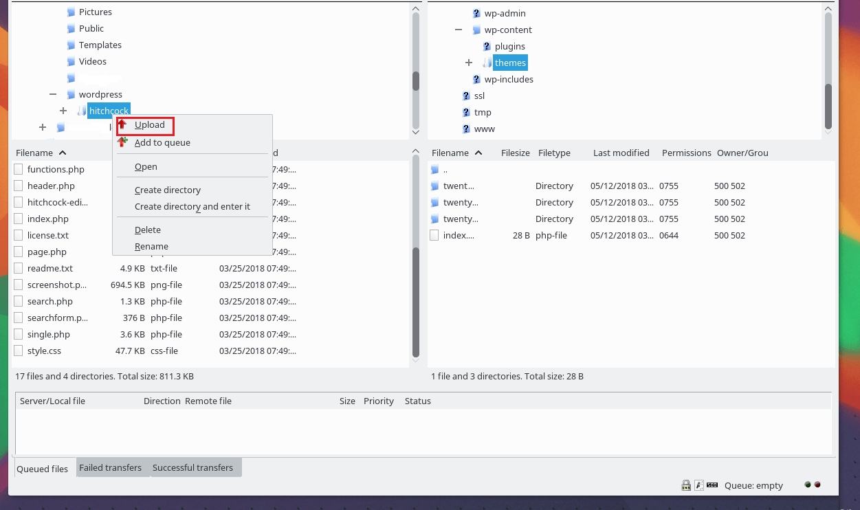 Install WordPress Theme Using FTP Client Filezilla 4 Install wp theme