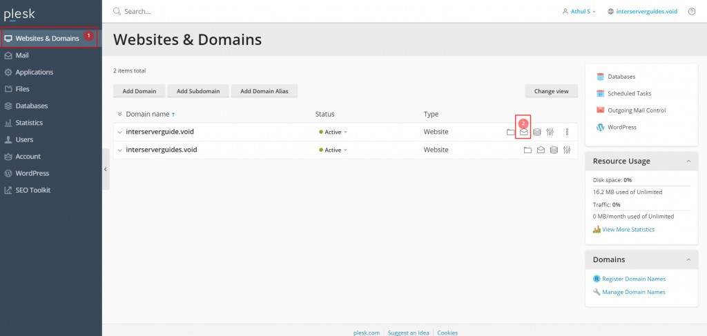 Email Management in Plesk 1 Email Management in Plesk Interserver Tips